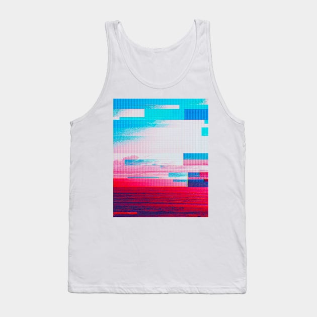 Surreal Beach Blue Tank Top by lofi_retrowave